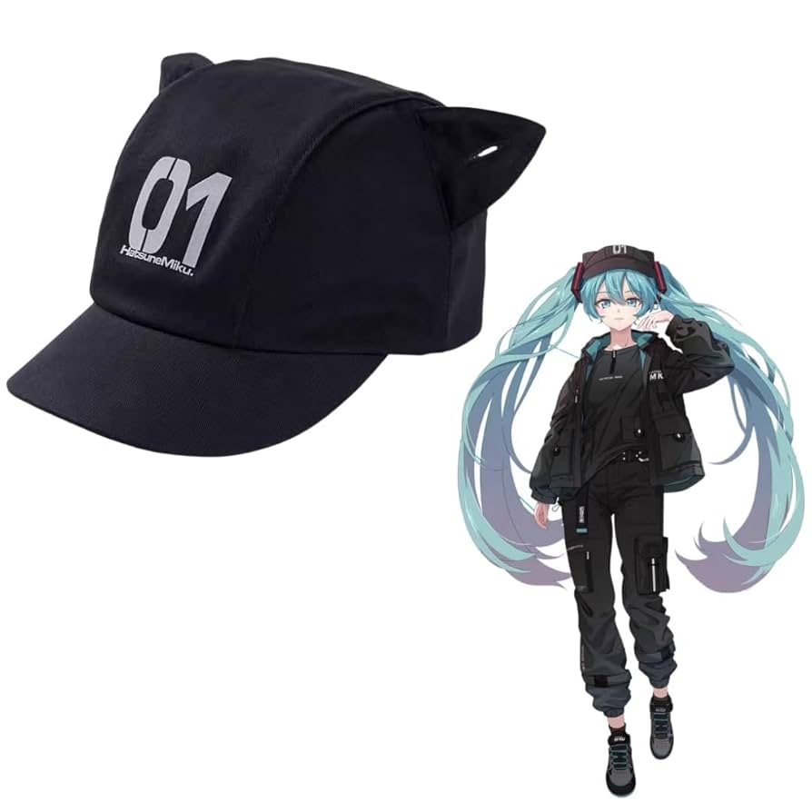 Amazon.co.jp: 初音ミク 帽子 印象 キャップ 二次元 美少女 MIKU